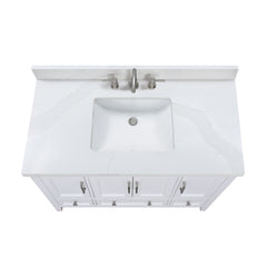 Calacatta Quartz Top with Single Rectangular Sink