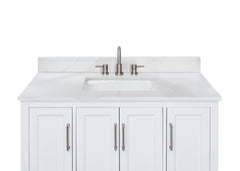 Calacatta Quartz Top with Single Rectangular Sink