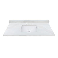 Calacatta Quartz Top with Single Rectangular Sink