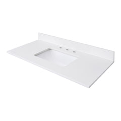 Everest White Quartz Top with Single Rectangular Sink