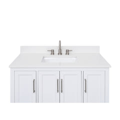 Everest White Quartz Top with Single Rectangular Sink