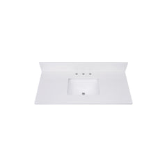 Everest White Quartz Top with Single Rectangular Sink