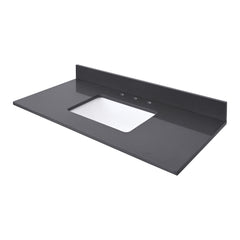 Ural Gray Quartz Top with Single Rectangular Sink