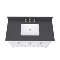 Ural Gray Quartz Top with Single Rectangular Sink