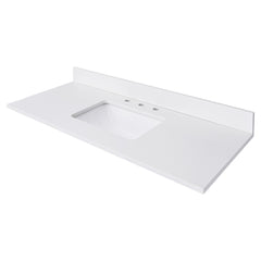 Everest White Quartz Top with Single Rectangular Sink