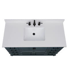 Everest White Quartz Top with Single Rectangular Sink