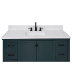 Everest White Quartz Top with Single Rectangular Sink