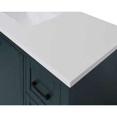 Everest White Quartz Top with Single Rectangular Sink