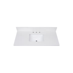 Everest White Quartz Top with Single Rectangular Sink