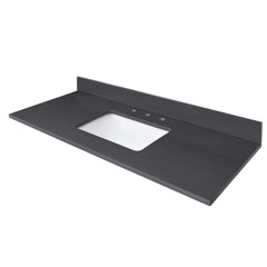 Ural Gray Quartz Top with Single Rectangular Sink