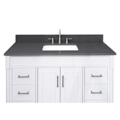 Ural Gray Quartz Top with Single Rectangular Sink