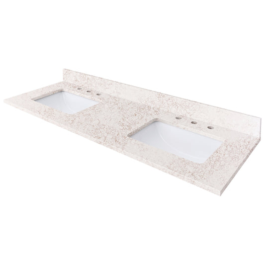Alluring Quartz Top with Double Rectangular Sinks