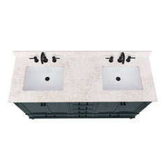 Lotte Radianz Alluring Quartz Top with Dual Rectangular Sinks