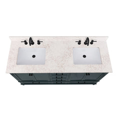 Alluring Quartz Top with Double Rectangular Sinks