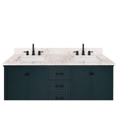 Alluring Quartz Top with Double Rectangular Sinks
