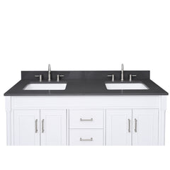 Lotte Radianz Ural Gray Quartz Top with Dual Rectangular Sinks