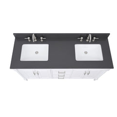Lotte Radianz Ural Gray Quartz Top with Dual Rectangular Sinks