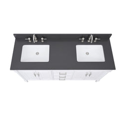 Ural Gray Quartz Top with Double Rectangular Sinks