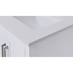 Everest White Quartz Top with Double Rectangular Sinks