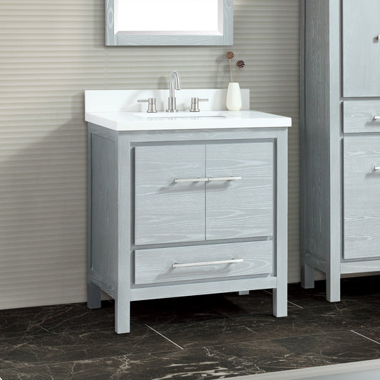 Riley 30 in. Single Sink Bathroom Vanity with Top