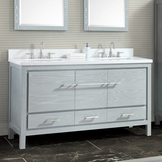 Riley 60 in. Double Sink Bathroom Vanity with Top
