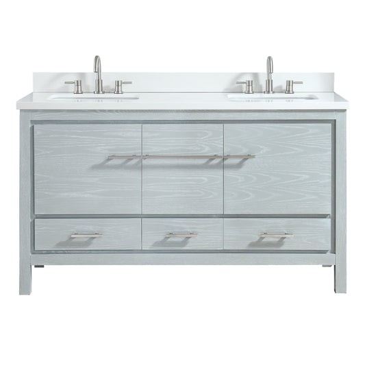 Riley 60 in. Double Sink Bathroom Vanity with Top
