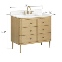 Serena 36 in. Single Sink Bathroom Vanity with Dual Mount Option