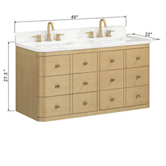 Serena 48 in. Double Sink Bathroom Vanity with Dual Mount Option