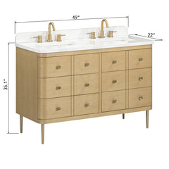 Serena 48 in. Double Sink Bathroom Vanity with Dual Mount Option