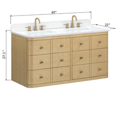 Serena 48 in. Double Sink Bathroom Vanity with Dual Mount Option