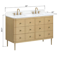Serena 48 in. Double Sink Bathroom Vanity with Dual Mount Option