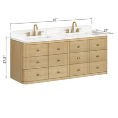 Serena 60 in. Double Sink Bathroom Vanity with Dual Mount Option