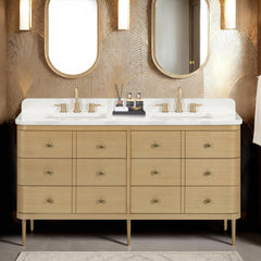 Serena 60 in. Double Sink Bathroom Vanity with Dual Mount Option