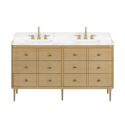 Serena 60 in. Double Sink Bathroom Vanity with Dual Mount Option