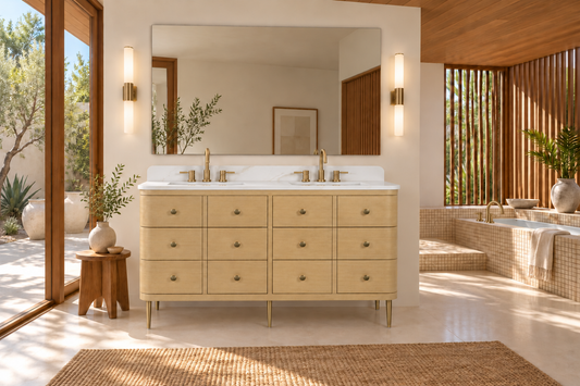Serena 60 in. Double Sink Bathroom Vanity with Dual Mount Option
