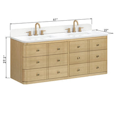 Serena 60 in. Double Sink Bathroom Vanity with Dual Mount Option