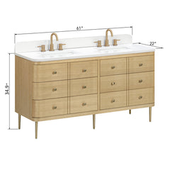Serena 60 in. Double Sink Bathroom Vanity with Dual Mount Option