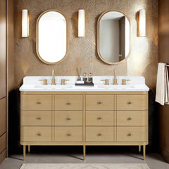 Serena 60 in. Double Sink Bathroom Vanity with Dual Mount Option