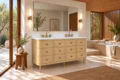 Serena 60 in. Double Sink Bathroom Vanity with Dual Mount Option