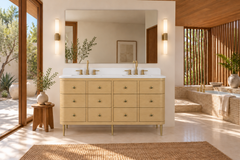 Serena 60 in. Double Sink Bathroom Vanity with Dual Mount Option