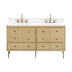 Serena 60 in. Double Sink Bathroom Vanity with Dual Mount Option