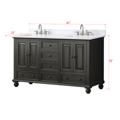 Thompson 60 in. Double Sink Bathroom Vanity