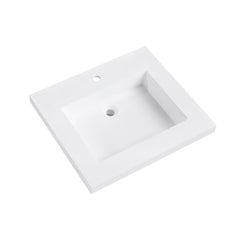 VersaStone Solid Surface Vanity Top with Integrated Bowl in Matte White