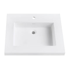 VersaStone Solid Surface Vanity Top with Integrated Bowl in Matte White
