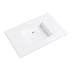 VersaStone Solid Surface Vanity Top with Integrated Bowl in Matte White
