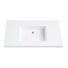 VersaStone Solid Surface Vanity Top with Integrated Bowl in Matte White