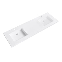 VersaStone Solid Surface Vanity Top with Integrated Bowl in Matte White