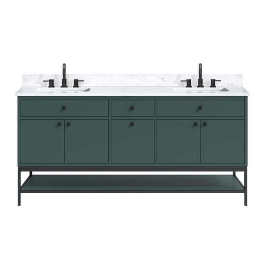 Paisley 72 in. Double Sink Wall-Hung Bathroom Vanity with Optional Base